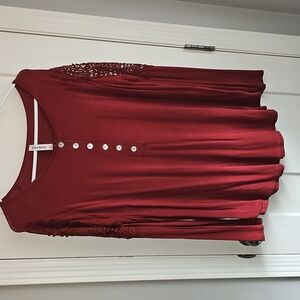 Zenana Premium Womens brick red long sleeve top. Don't Miss Out!! Xlg Boutique